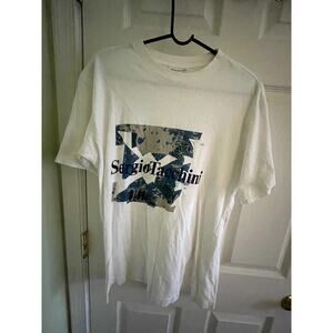 Sergio Tachini Vintage TeeShirt - L - Cotton Short Sleeve - Y2k Blue White